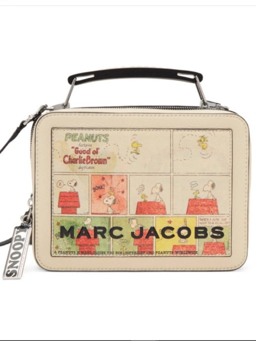 NWT MARC JACOBS X PEANUTS LEATHER LUNCHBOX CROSSBODY SATCHEL BAG